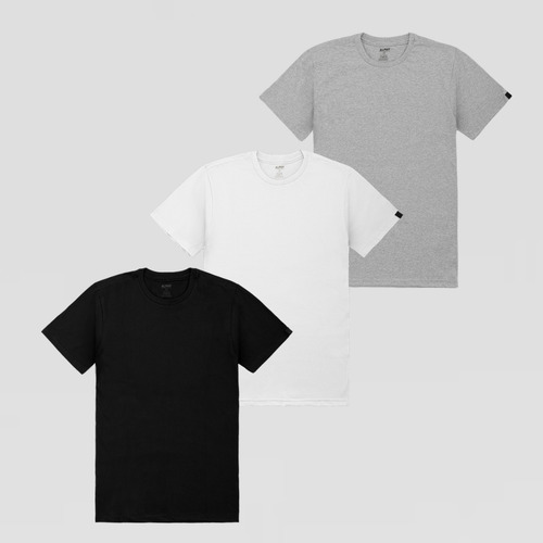 Kit 3 Camisetas Masculina Lisa Básica 100% Algodão