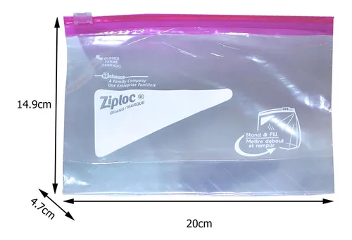 Bolsa Ziploc Slider 144 Piezas 20x14.9x4.7cm Cierre Perfect