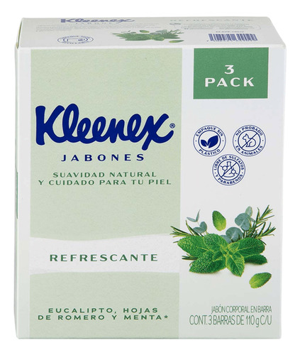 Kleenex Jabón De Tocador Refrescante Con Eucalipto