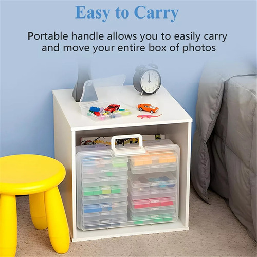 Cajas Portátiles Para Guardar Fotos, Con 16 Compartimentos