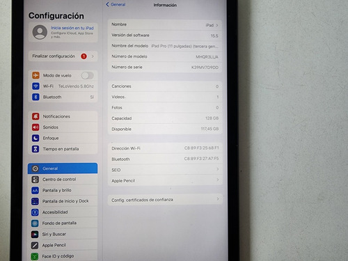 Imagen 6 de 7 de iPad Pro 11'' 3era Generación 128 Gb + Pencil Y Funda