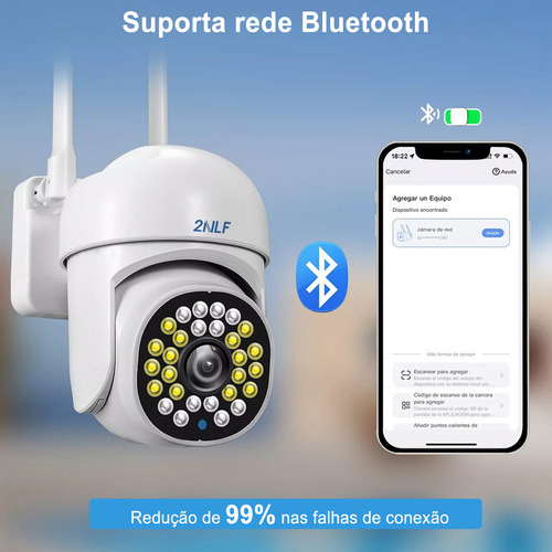 2nlf® Câmera De Segurança Ip Ip66 Prova D'agua App Icsee Audio Bidirecional Visão Noturna Interior/exterior Wifi 4mp