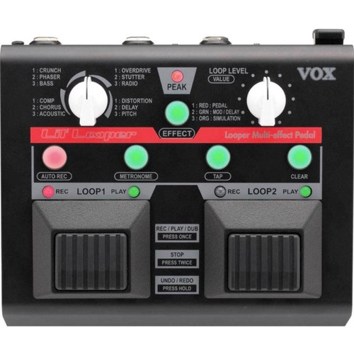 Pedal De Loop Vox Vll1 Lil' Looper Cria Executa Frases Loop