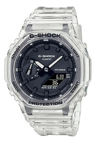 Reloj Casio G-shock Ga-2100ske-7adr Hombre Color de la correa Transparente Color del bisel Oscuro Color del fondo Oscuro