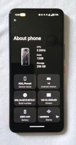 Smartphone Asus Rog Phone 6 Snapdragon 8+ 12gb 256gb Preto Smartphone Asus Rog Phone 6 Snapdragon 8+ 12gb 256gb Preto