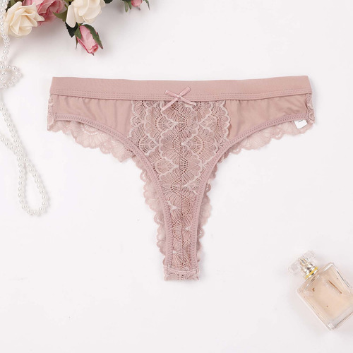 Tangas De Encaje Transparentes Y Transpirables Para Mujer