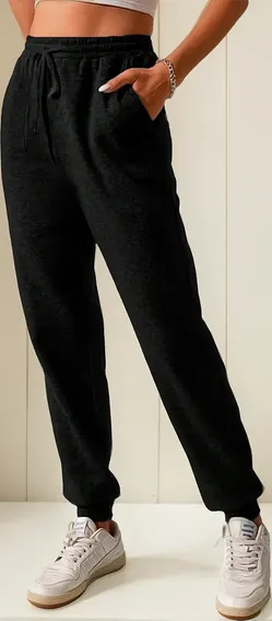 Calça Flanelada Quente Estilo Jogger Frio Bolsos Streetwear