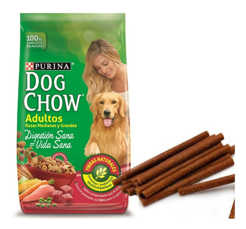 Alimento Dog Chow Adulto 8 Kg Con Snacks