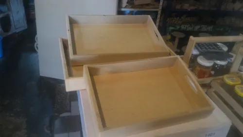 Juego De Bandejas En Mdf