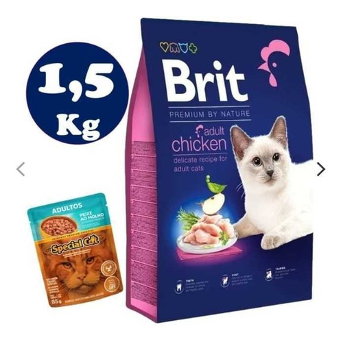 Brit Premium Gato Adulto Pollo 1.5kg + Regalo