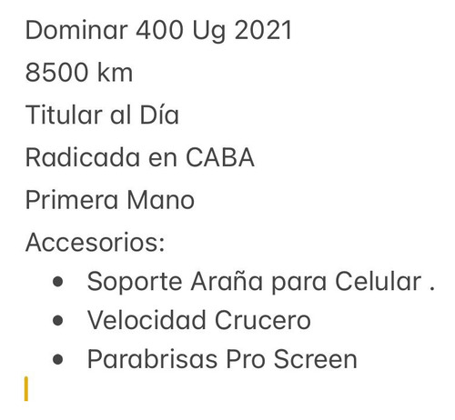 Dominar 400 Ug Unico Dueño
