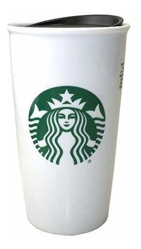 Starbucks - Vaso Clásico Para Viajeros De Café Blanco Y Ve