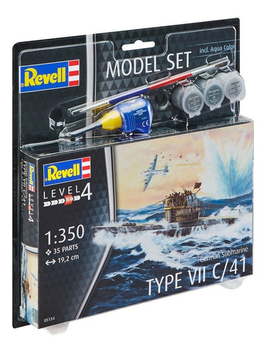 Revell Model Set Submarino Type Vii C41 1/350 Completo 65154
