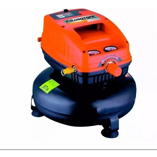 Compresor de aire eléctrico Lüsqtoff LC-826 monofásico 12L 0.33hp 220V 50Hz negro/naranja