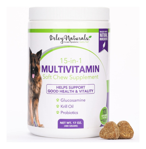 Masticables Saludables Para Perros Con 15 Vitaminas Sin Gra