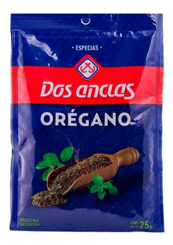 Oregano Especia En Sobre Dos Anclas X 25 Gr