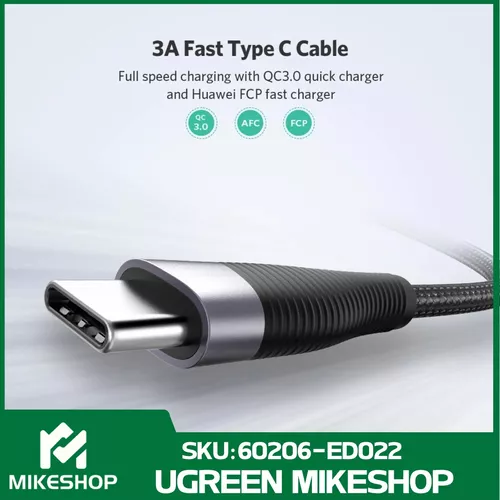 Cable Usb Tipo C / Carga Rápida / Reforzado 3a / 2m / Ugreen