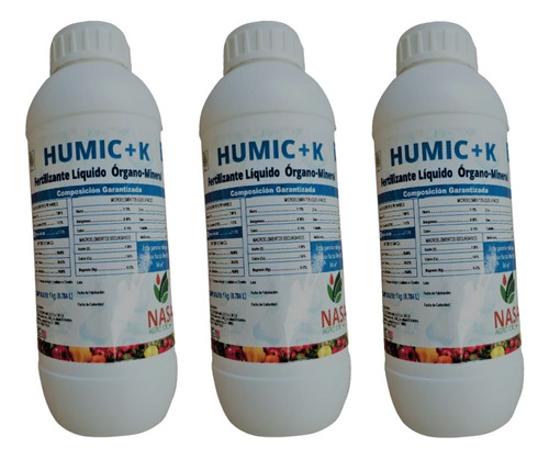 Fertilizante Orgánico Líquido Npk Humic+ K 3kg=3has Foliar