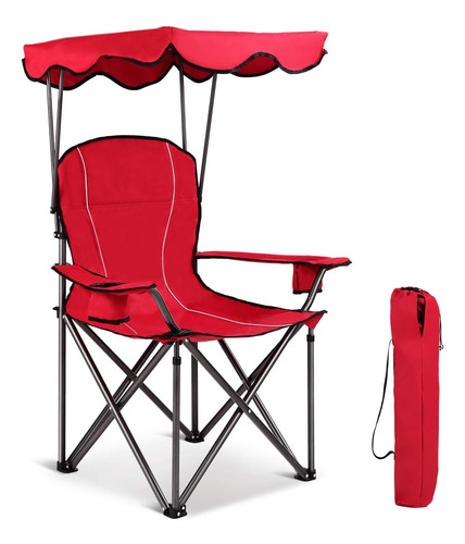 Silla De Camping, Silla Plegable Para Exteriores Con Toldo, 