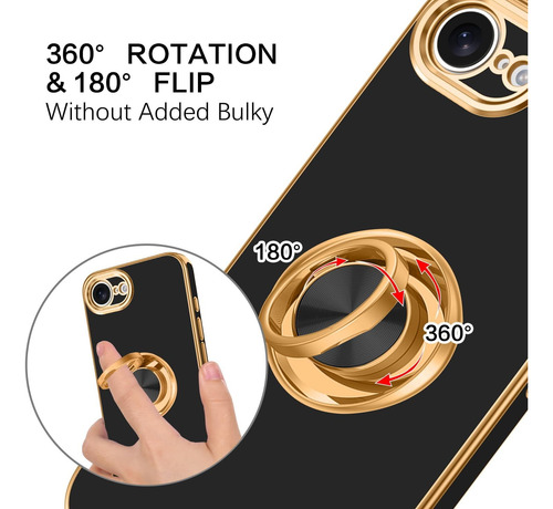 Funda Para iPhone 16e Case Con Magnética Soporte Anillo A Prueba De Golpes Bumper Lindo Titular De Lujo De Diseño