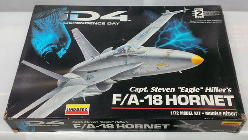 Imagen 1 de 4 de F/a-18 Hornet, Id4 Kit Plástico 1/72 Lindberg Usa. 