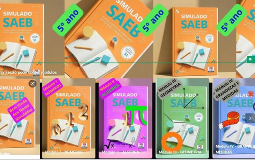 Pacote De Simulados Saeb 5º Ano - Com As 59 Hababilidades