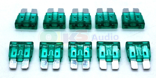 Paquete 10 Fusibles De 18x18x6mm 30a Verde Rockseries Atc30p