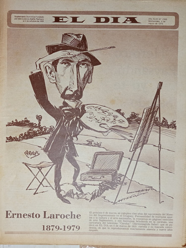 Vintage El Día N° 2368 Ernesto Laroche Impresionismo Uy 1979