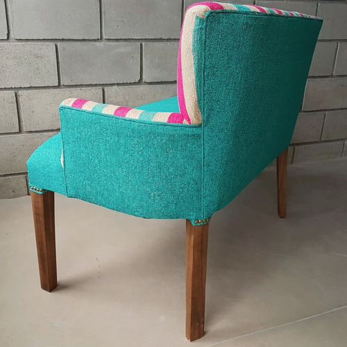 Imagen 4 de 10 de Sillon Matero Doble 2 Cuerpos Alto Apoyabrazos Chenille