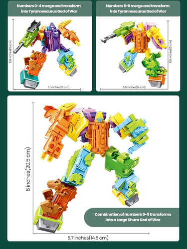 Fire Bull 20 Robots De Números De Dinosaurio Que Transforman