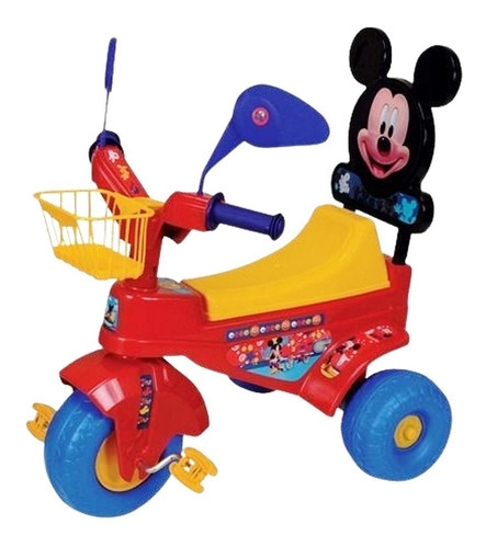 Triciclo De Mickey Mouse - Biemme - Art 1818 Color Rojo y Amarillo con detalles Azul