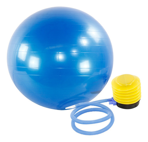 Bola De Pilates 65cm Gym Ball Com Bomba De Ar Cor Azul-escuro