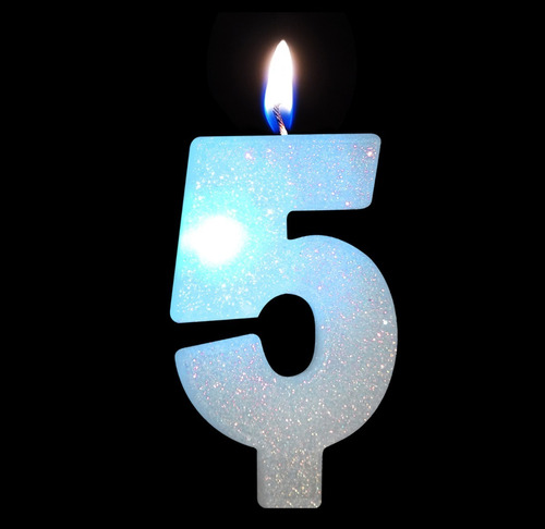 Número 5 - Vela L E D Colorido - Para Bolo E Aniversário