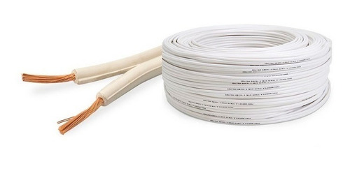 10 Metros Cable Mellizo Cobre Blanco #18 Awg Luz Cableado