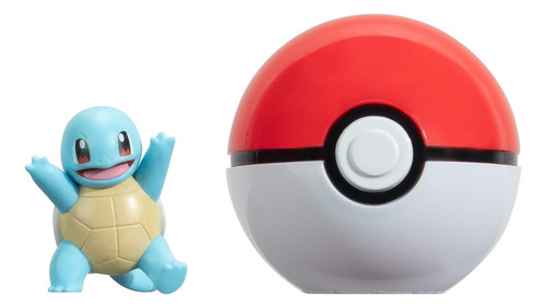 Brinquedo Pokémon Clip N Go Squirtle Com Boneco De Batalha D