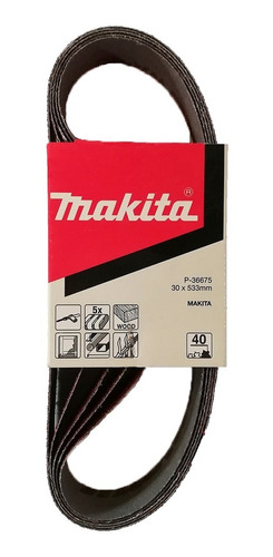 5 Lijas De Banda Makita 30 X 533 Mm Grano 40 P-36675