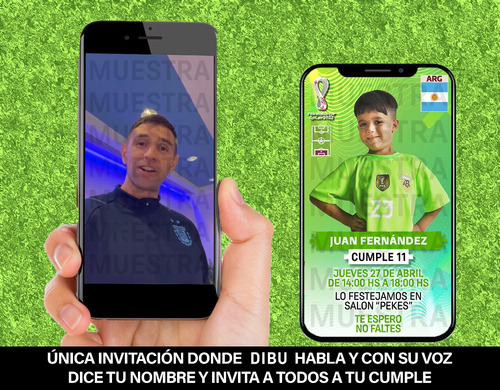 Invitación Digital Argentina Campeón Whatsapp Dibu Martinez