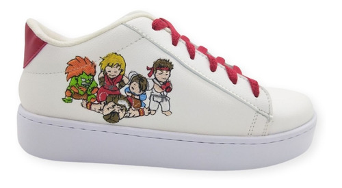 Tenis Urbano Bordado Para Niños Y Grandes De Street Fighter