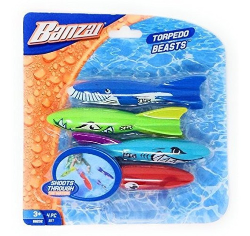 Banzai Swimming Pool Diving Toys Torpedo Bestias Tiburones 4