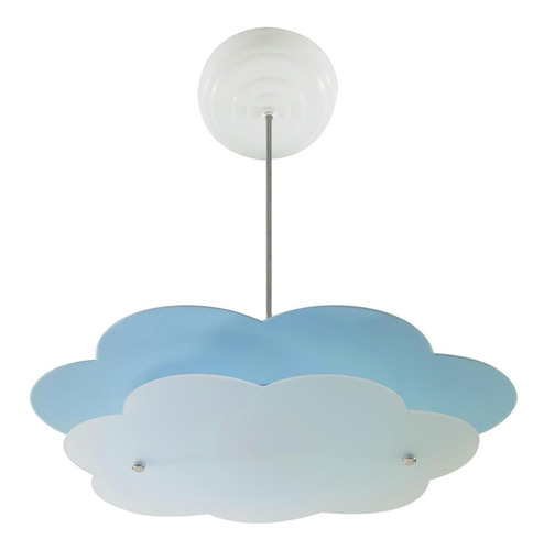 Luminária Pendente Infantil Nuvem Céu Lua Sol Azul Bebê 110V/220V