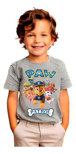 Polera Estampada 100%algodón Niño Paw Patrol Personajes 058