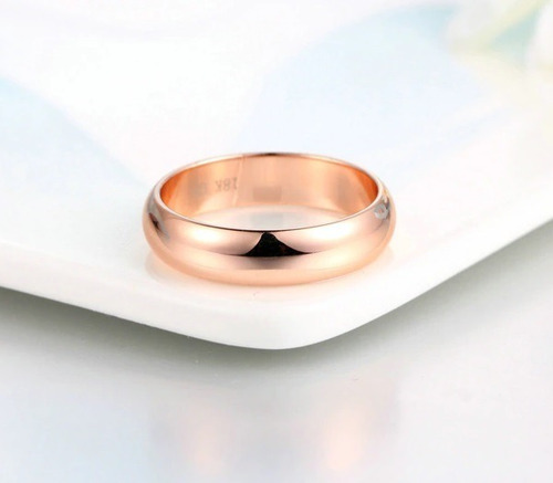 Imagen 4 de 9 de Anillo Compromiso Argolla Clásica Rose Gold Boda Regalo