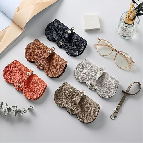 Bolsa De Gafas De Sol De Cuero Suave, Funda Portátil Para Ga