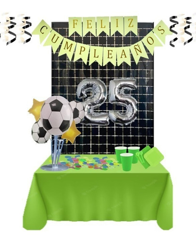 Kit Decoración Cumpleaños Fiesta Futbol Adulto  12 Items