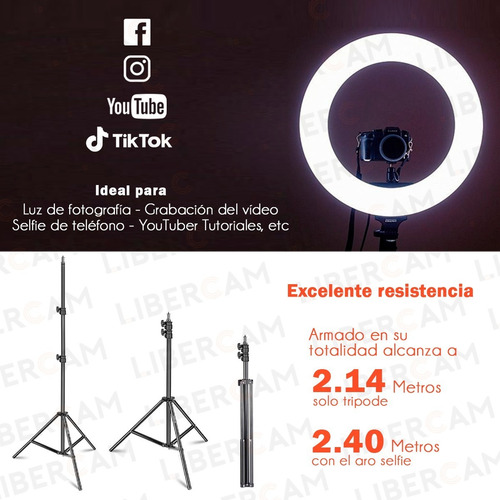 Aro Anillo Selfie Luz Led Trípode 1.88m Ring Light Celular
