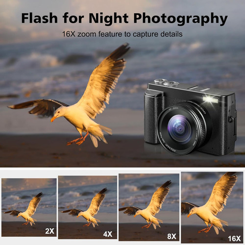 Cámara Digital 4k Flash, Cámara De 48mp Fotografía, ...