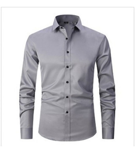 Camisa De Hombre Mate Sólido Casual Casual Slim Fit Top De S