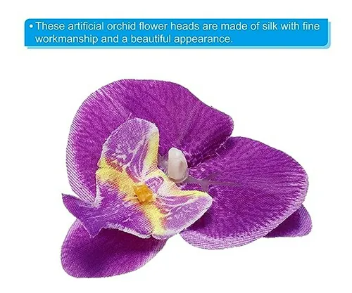 Cabezas De Orquídea Artificial, Set De 80, Púrpura Oscuro