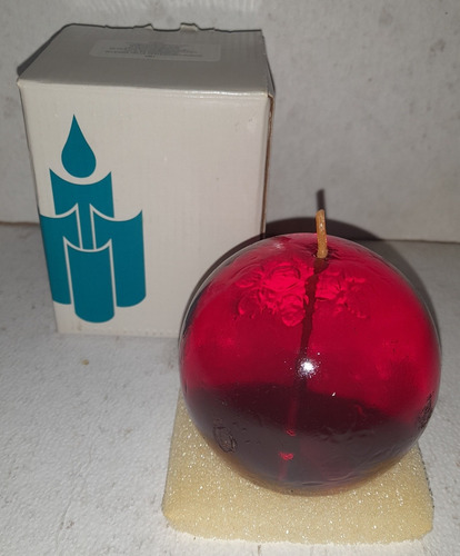 Vela Esfera Roja Partylite Celebracion Rojo Ruby (Usado)