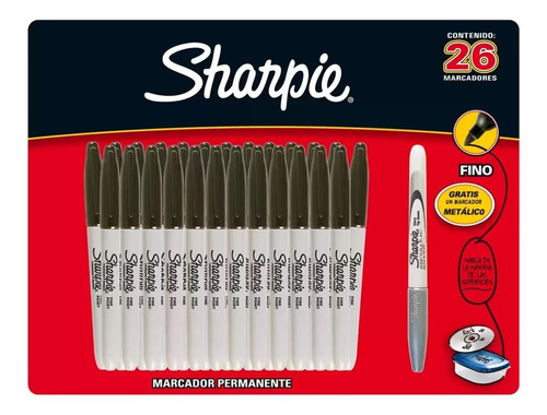 Sharpie Punto Fino Negro 26 Piezas Marcadores Plumones